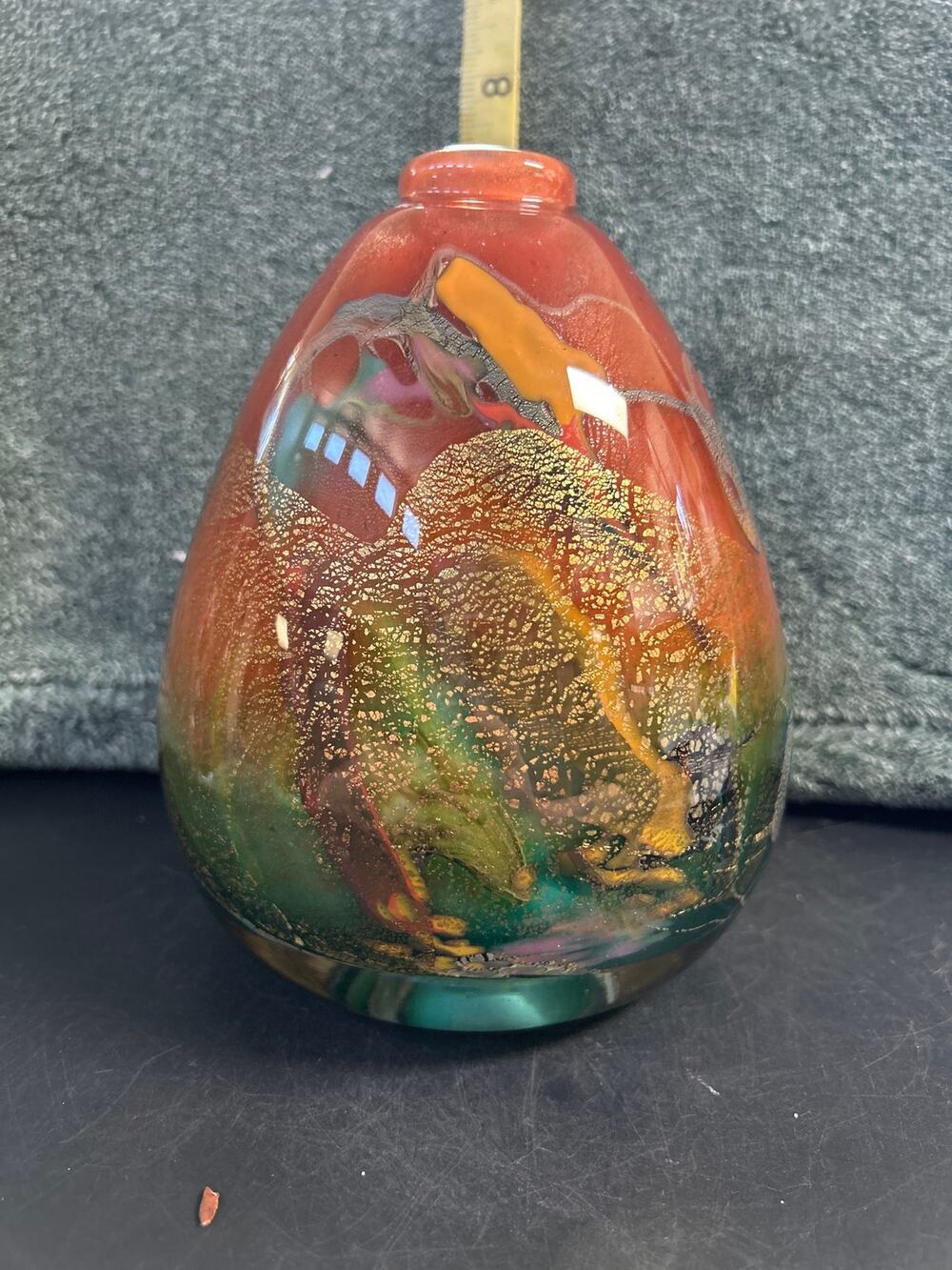 Signed Art Glass Vase Handmade Stunningly Brilliant